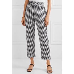 Reformation Gingham Linen Trouser